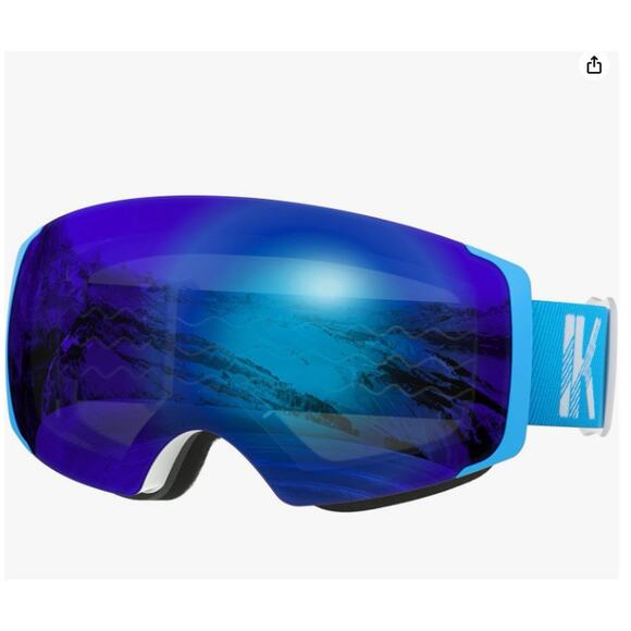 Ski Goggles, Interchangeable Magnetic Lens Snow Goggles, Anti Fog - Picture 1 of 6